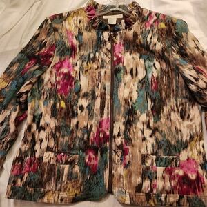 Requirements Multicolor Abstract Corduroy Women's Jacket Size Xl EUC